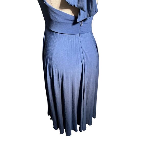 Max and Cleo Women's Navy Blue Halter Neck Low Cut Backless Dress Size Small - Picture 9 of 9